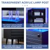 LED Nightstand LED Bedside Table End Tables Living Room with 4 Acrylic Columns, Bedside Table with Drawers for Bedroom Black