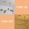 Modern American branch glass lampshade metal chain chandelier 6 bulbs