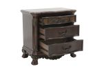 Elegant Style 1pc Nightstand of 3x Drawers Cherry Finish with Gold Tipping Traditional Formal Bedroom Furniture