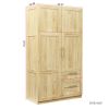 High wardrobe and kitchen cabinet with 2 doors; 2 drawers and 5 storage spaces; Oak