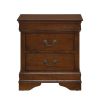 Classic Louis Philippe Style Brown Cherry Finish 1pc Nightstand of 2x Drawers Traditional Design Bedroom Furniture