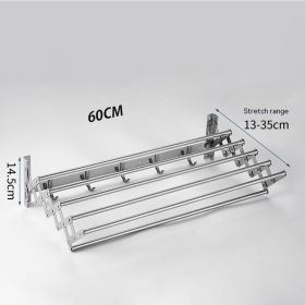 Stainless Steel Shelf Bathroom Storage Punch-free Stretchable Bath Towel Rack (Option: 60cm)