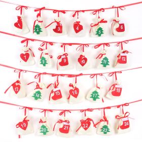 Q Calendar Christmas Gift Hanging Bag 11 X16cm Countdown Hollow Number New Year (Option: Digital 1to24)