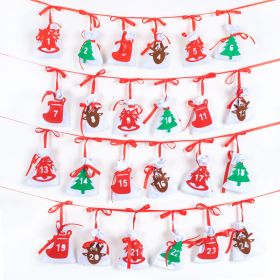 Q Calendar Christmas Gift Hanging Bag 11 X16cm Countdown Hollow Number New Year (Option: Hollow Digital 1to24)