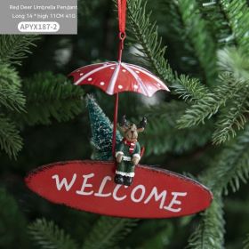 Nordic Iron Christmas Hot Air Balloon Parachute Pendant Creative Decorations Tree Charms Hangings (Option: Elk Letters41g)