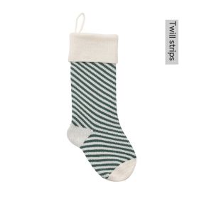 Knitted Christmas Gift Decorative Socks (Option: Dark Green Fine Lines)