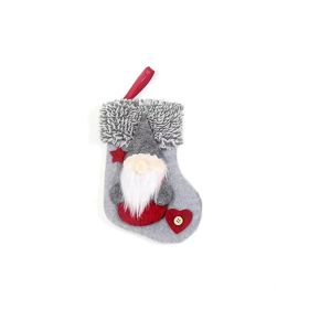 Home Christmas Stockings Decorations Pendant (Option: Grey Christmas socks)