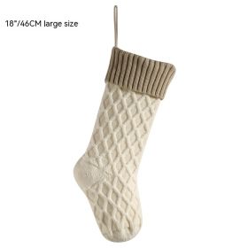 Christmas Socks Gift Bag Decoration Supplies Candy Bag (Option: Ivory White Linen 46CM)