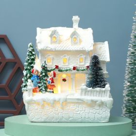 Light-emitting Small House White Warm Light Cabin Christmas Decorations (Option: Small House D)