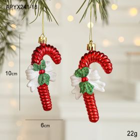 Christmas New Decorations Santa Claus Donut Camera Owl Red Shaped Decorative Small Pendant (Option: Gift Stick2)