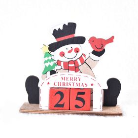 Christmas Painted Wooden Creative DIY Calendar Assembly Gift Decoration Ornaments (Option: Snowman Style)