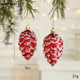 Christmas New Decorations Santa Claus Donut Camera Owl Red Shaped Decorative Small Pendant (Option: Pine Cones2)