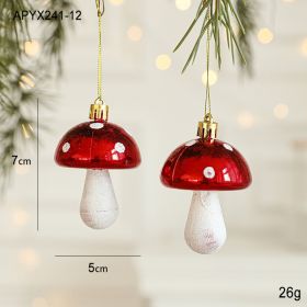 Christmas New Decorations Santa Claus Donut Camera Owl Red Shaped Decorative Small Pendant (Option: Mushrooms2)