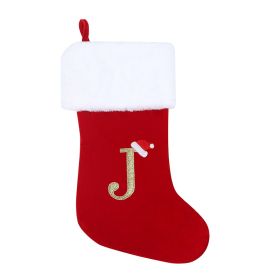 Christmas Letter Christmas Stockings Decorative Pendant (Option: Middle Letter J)