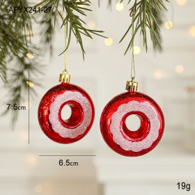 Christmas New Decorations Santa Claus Donut Camera Owl Red Shaped Decorative Small Pendant (Option: Doughnuts2)