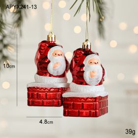 Christmas New Decorations Santa Claus Donut Camera Owl Red Shaped Decorative Small Pendant (Option: Santa A2)