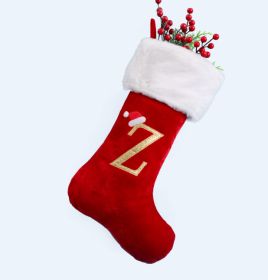 Christmas Letter Christmas Stockings Decorative Pendant (Option: Middle Letter Z)