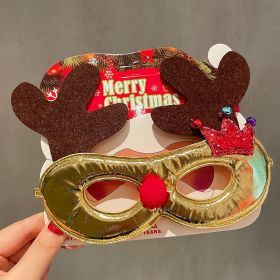 Christmas Glasses Frame Female Elk Dress Up Gift Party Glasses (Option: Golden Bell Crown Antlers)