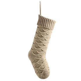 Christmas Gift Bag Decorative Socks Knitted Hanging Decoration (Option: Linen)