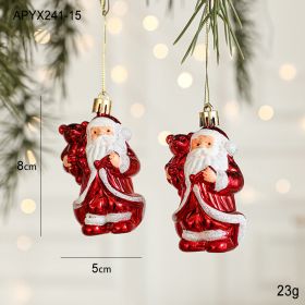 Christmas New Decorations Santa Claus Donut Camera Owl Red Shaped Decorative Small Pendant (Option: Santa B2)