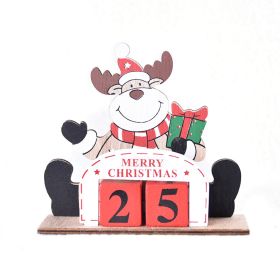 Christmas Painted Wooden Creative DIY Calendar Assembly Gift Decoration Ornaments (Option: Elk Style)