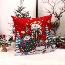 Christmas Square Pillow Cover Home Christmas Decorations (Option: AGS13 Type C)