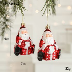 Christmas New Decorations Santa Claus Donut Camera Owl Red Shaped Decorative Small Pendant (Option: Santa E Style 2 33g)