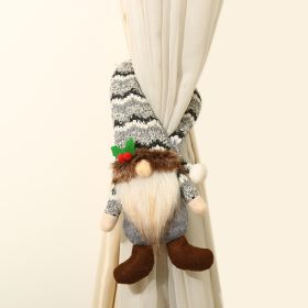 Christmas Decorative Creative Couple Doll Curtain Hug (Option: JJY23 Gray Stripes Long Hat)