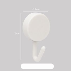 Plastic Kitchen Bathroom Hook Punch-free Hook Power Post Seamless Behind The Door Wall Coat And Hat Hook Self-adhesive Hook (Option: White Single Pack)