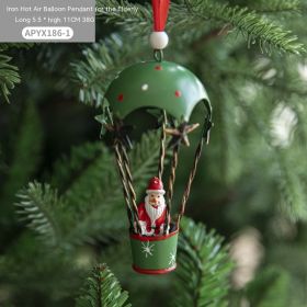 Nordic Iron Christmas Hot Air Balloon Parachute Pendant Creative Decorations Tree Charms Hangings (Option: Santa 35G)