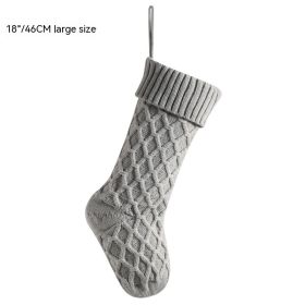 Christmas Socks Gift Bag Decoration Supplies Candy Bag (Option: Silver Gray 46CM)