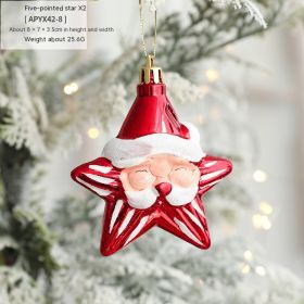 Christmas Decorations Ice Cream Snowman House Five-pointed Star Small Crutch Combination Ornaments (Option: Fivepointed Star Two)