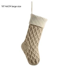 Christmas Socks Gift Bag Decoration Supplies Candy Bag (Option: Linen Ivory White 46CM)