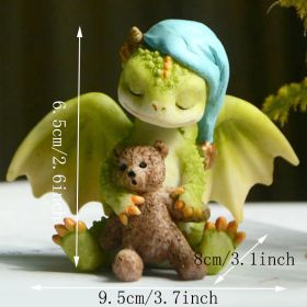 1pc Miniature Fairy Garden Figurines, Cute Resin Dragon Statue, Mini Dragon Reading Figurine, Mini Pink Dragon And Baby Statue, Fairy Garden Decor, Fo (Items: Dragon And Bear Doll)