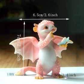 1pc Miniature Fairy Garden Figurines, Cute Resin Dragon Statue, Mini Dragon Reading Figurine, Mini Pink Dragon And Baby Statue, Fairy Garden Decor, Fo (Items: Butterfly And Dragon)