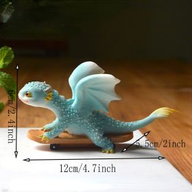 1pc Miniature Fairy Garden Figurines, Cute Resin Dragon Statue, Mini Dragon Reading Figurine, Mini Pink Dragon And Baby Statue, Fairy Garden Decor, Fo (Items: Dragon On Skateboard)