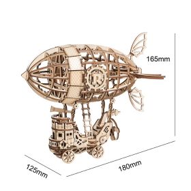 New Wooden Diy Assembled Three-Dimensional Puzzle Model Pumpkin Car Ferris Wheel Carousel Sailboat Creative Assembly Ornaments (Color: 407)