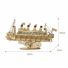 New Wooden Diy Assembled Three-Dimensional Puzzle Model Pumpkin Car Ferris Wheel Carousel Sailboat Creative Assembly Ornaments (Color: 306)