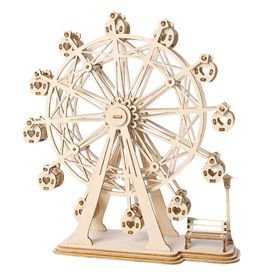 New Wooden Diy Assembled Three-Dimensional Puzzle Model Pumpkin Car Ferris Wheel Carousel Sailboat Creative Assembly Ornaments (Color: 401)