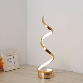 Nordic Style Acrylic Decorative Lamp LED Spiral Table Lamp Simple Modern Personality Art Net Red Table Lamp (Color: Gold)