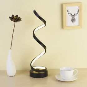 Nordic Style Acrylic Decorative Lamp LED Spiral Table Lamp Simple Modern Personality Art Net Red Table Lamp (Color: Black)