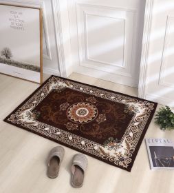 Thickened Absorbent Jacquard Carpet Dornier Woven Living Room Bathroom Rug Kitchen Non-slip Home Entry Floor Door Mat Red Brown (Color: Coffee, size: 160CMx230CM)