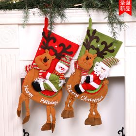 Large 27*58cm Christmas socks gift bag decoration socks elderly socks pendant children's candy bag (select: candy bag-A)