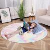 1pc, Tie-Dye Plush PV Velvet Area Rug, 62.99", American Style Round Rug, Floor Decor