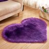 1pc, Fluffy Shaggy Area Rug, Solid Color PV Velvet Carpet, Plush Heart Shape Rug For Valentine's Day Wedding Anniversary Home Floor Decor, For Living