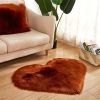 1pc, Fluffy Shaggy Area Rug, Solid Color PV Velvet Carpet, Plush Heart Shape Rug For Valentine's Day Wedding Anniversary Home Floor Decor, For Living