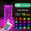 16 Colors Crystal Table Lamp Rose Light Romantic Diamond Atmosphere Light USB Touch Night Light For Bedroom Desk Party Decor