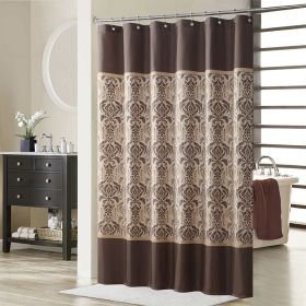 Muwago Sterling Chocolate Farmhouse Style Bathroom Curtain Polyester Waterproof Fabric Bathing Cover Brown Shower Curtain (size: W78"*H78")