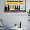 VEVOR Ceiling Wine Glass Rack, Hanging Wine Glass Rack, 18.9-35.8 inches Height Adjustable Hanging Wine Rack Cabinet, Black Wall-Mounted Wine Glass Ra