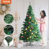 VEVOR Christmas Tree, Full Holiday Xmas Tree with LED Lights, Metal Base for Home Party Office Decoration